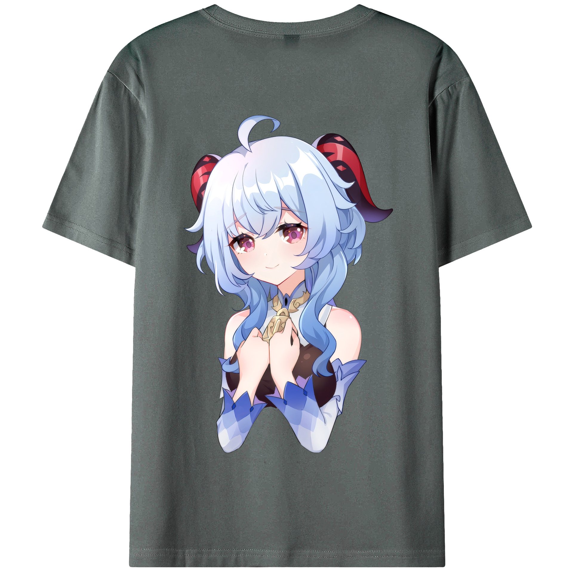 げんし神 甘雨 かんう genshin Ganyu 綿100％半袖Tシャツ（背面プリント）